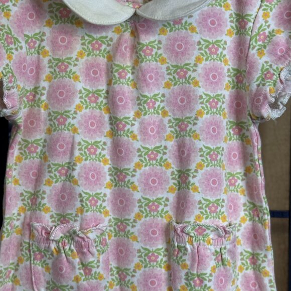 Baby GAP Pink Floral One Piece Romper Peter Pan Collar Newborn 3M - Picture 7 of 8